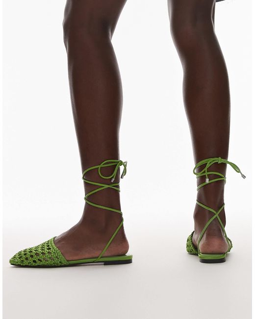 TOPSHOP Green – arri – flache schuhe