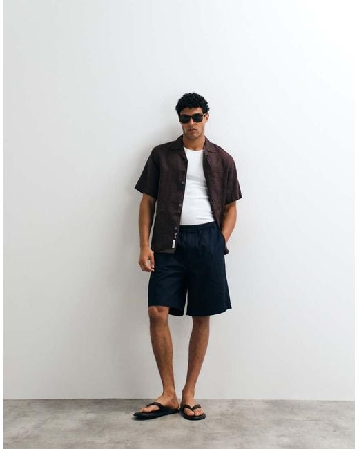 ARKET White Linen Mix Drawstring Shorts for men