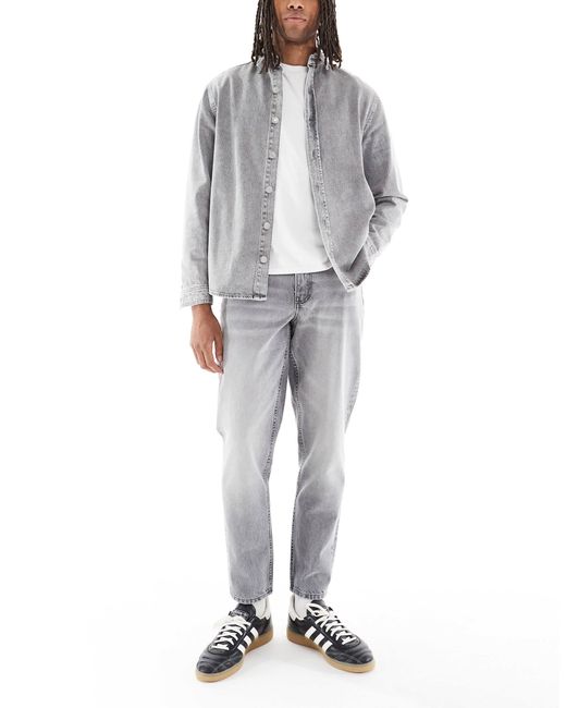 ASOS Gray Tapered Fit Jeans for men