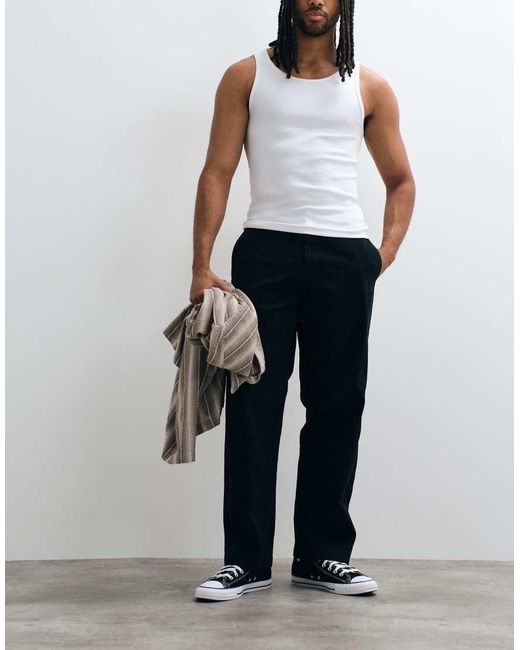 Jack & Jones White Alex Cotton Trousers for men