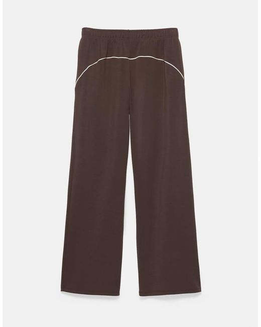 Pull&Bear Brown Flowy joggers With Piping