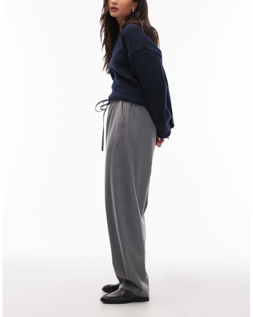 ARKET Blue Wool Trousers With Drawstring Waist