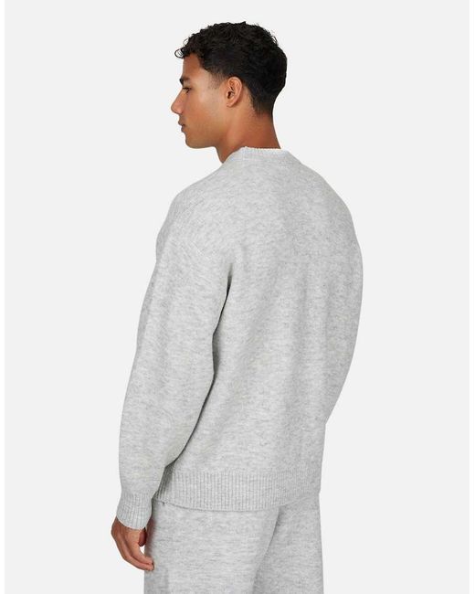 Good For Nothing Gray Knitted Crew Neck Sweatshirt for men