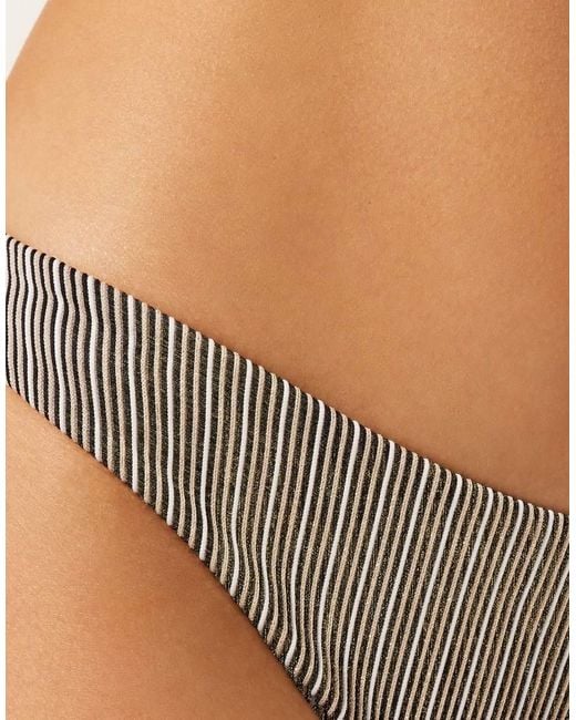 Calzedonia Metallic Bikini Bottoms Golden Stripes
