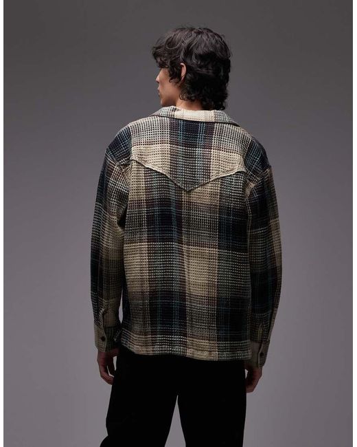Wrangler Gray Casey Jones Workwear Waffle Long Sleeve Shirt for men