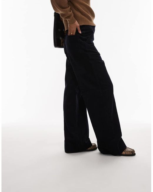 ARKET Black Wide Leg Cord Pants With Tailored Waistband