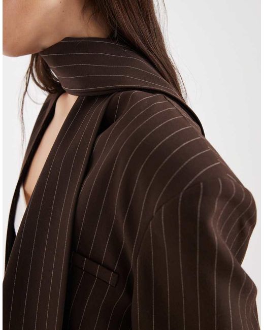ASOS Brown Oversized Scarf Blazer