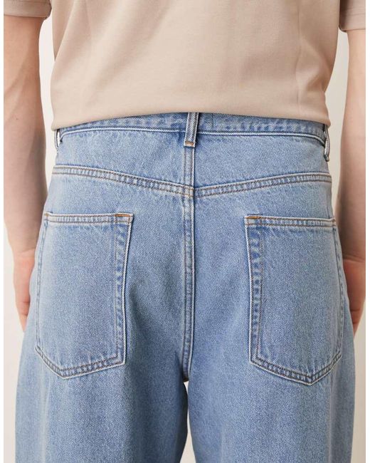 ASOS Blue Relaxed Tapered Jeans for men