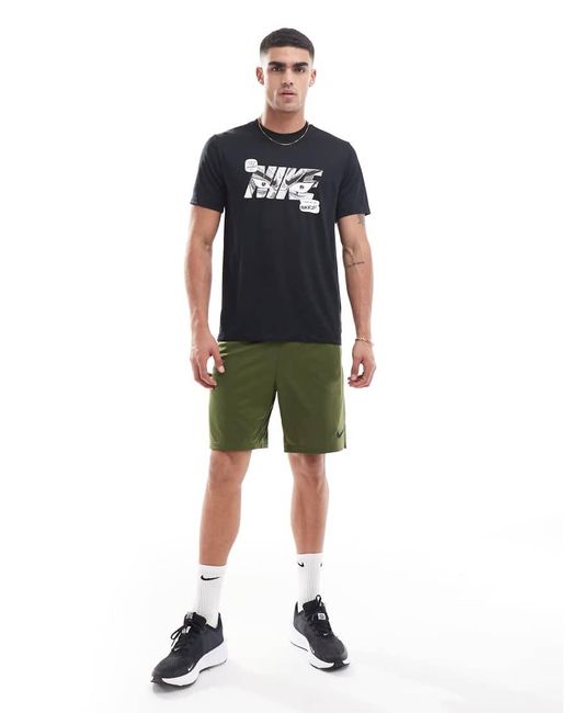 Camiseta Negra Con Estampado Gráfico Dri-Fit De Nike de hombre de color Blue