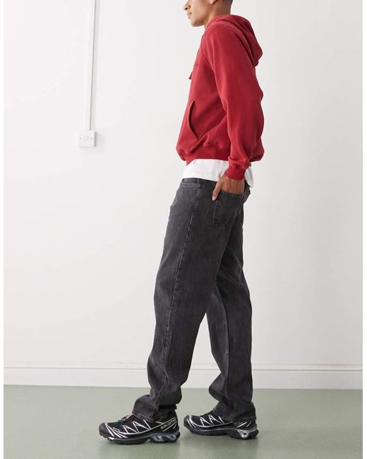 Weekday Red Space Relaxed Fit Straight Leg Jeans for men