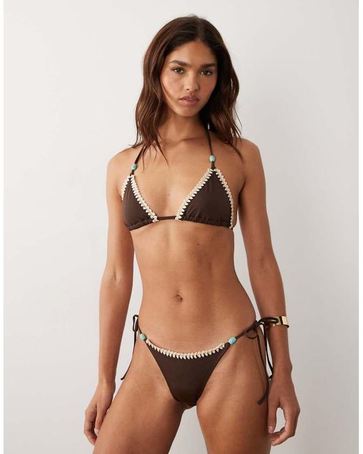 ASOS Natural Whitney Whip Santorini Triangle Bikini Top