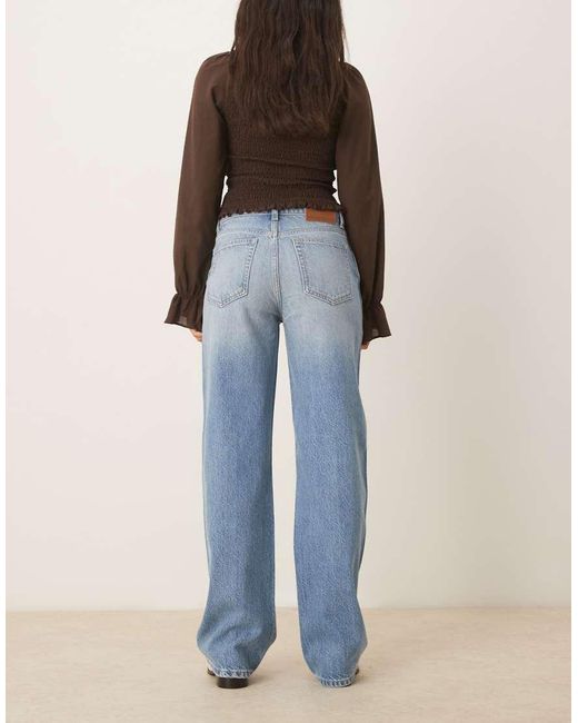 Mango Blue Cecilia Mid Rise Straight Jean