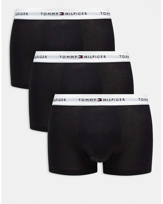 Tommy Hilfiger – signature essentials – 3er-pack unterhosen aus baumwolle in Black für Herren