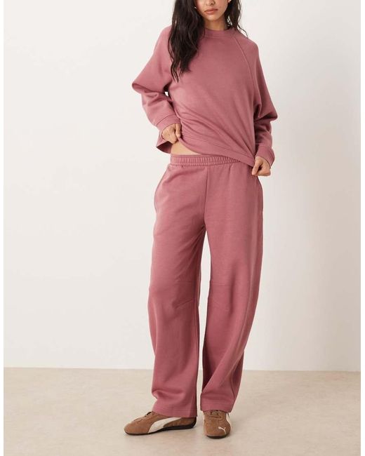 ASOS Pink Barrel Leg Brushback Jogger