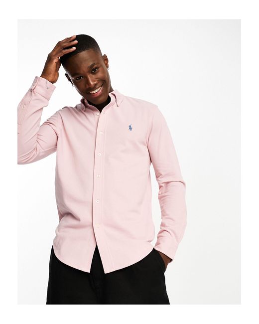 Chemise en piqué à logo emblématique - clair Polo Ralph Lauren pour homme  en coloris Rose | Lyst