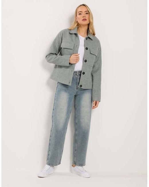 Long Tall Sally Gray Brushed Trucker Jacket