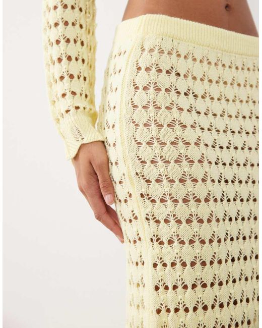 Miss Selfridge White Crochet Maxi Skirt Co-ord