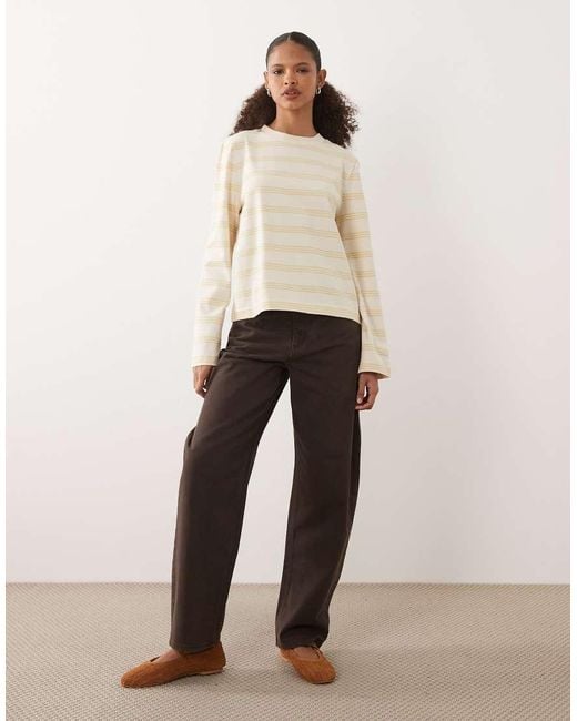 Barbour Natural Dartmoor Long Sleeve Striped Top