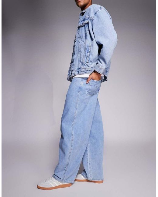 Sixth June Blue Oversized Balloon Denim Jeans for men