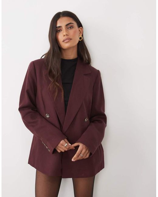 Nobody's Child Red Torrent Linen Blend Double Breasted Blazer