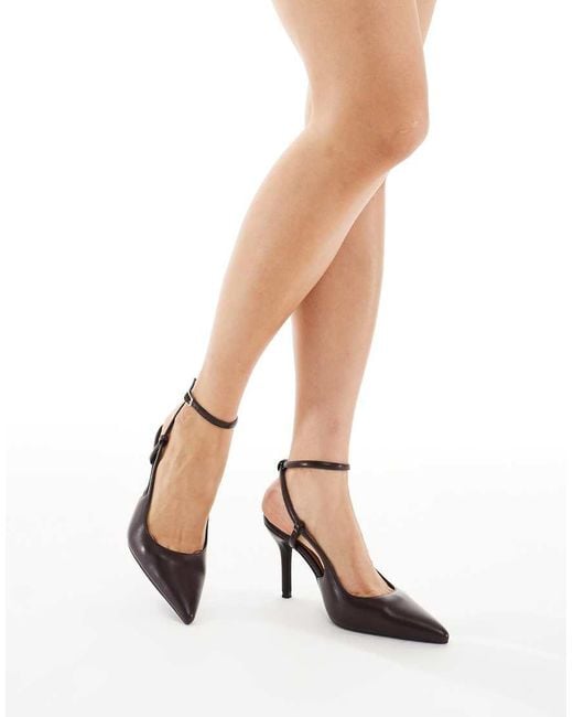New Look Red Ankle Strap Slingback Heeled Shoe