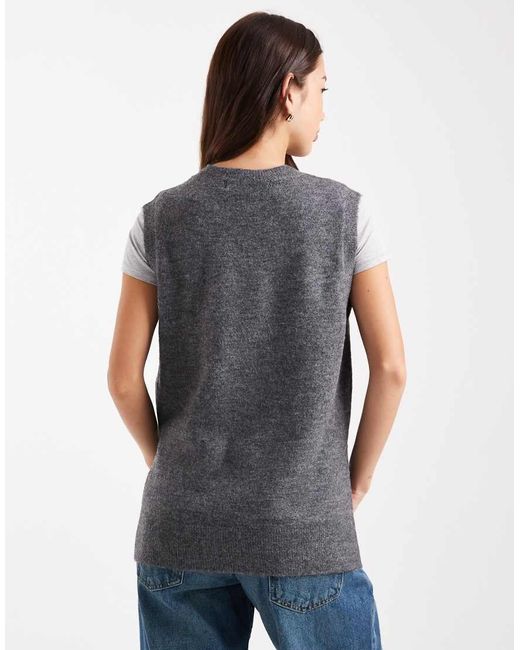 Vero Moda Gray Longline Knitted Vest
