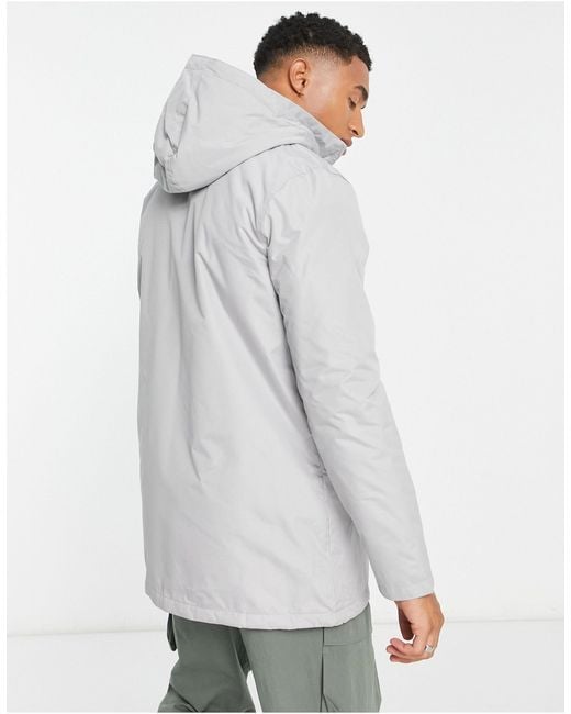 French Connection Gray Lined Mac Jacket With Hood for men