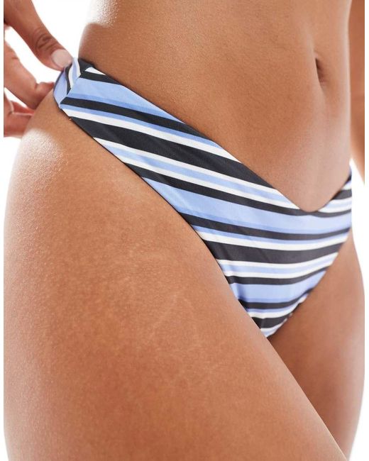 Monki Blue Thong Bikini Bottoms