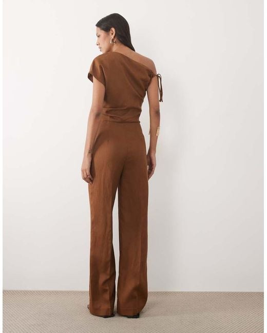 Mango Brown Asymmetric Jumpsuit