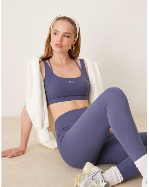 Tala Blue Skinluxe Tank Cross Back Sports Bra