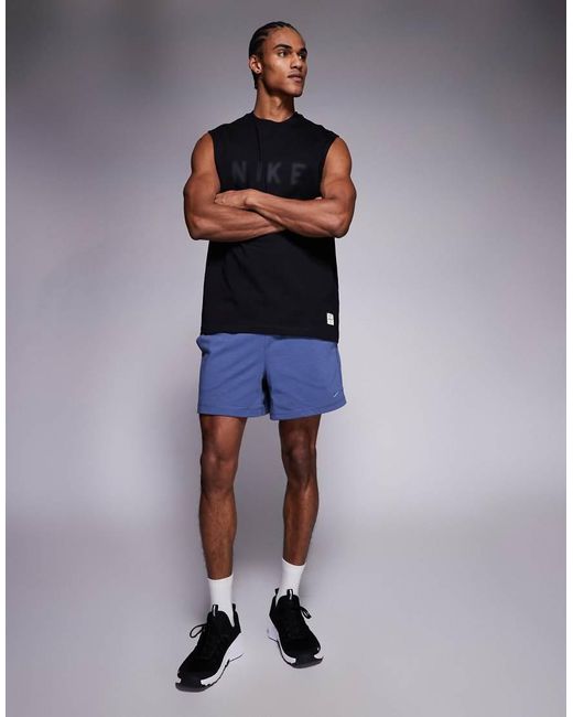 Nike Gray Athletic Club Chest Logo Tank Top for men