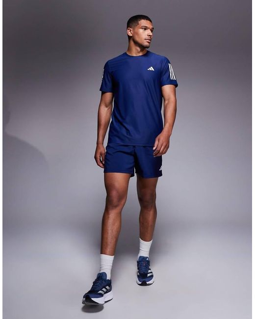 Adidas Originals Blue Adidas Running Own The Run T-shirt for men