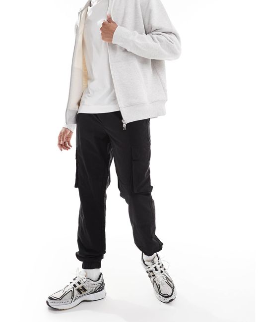 Only & Sons White Tapered Tech Cargo for men