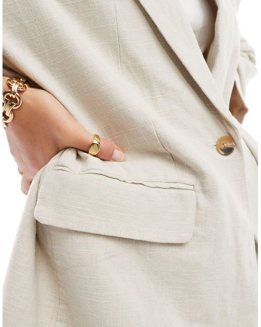 Aware - blazer d'ensemble habillé oversize - taupe Vero Moda en coloris White