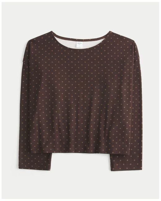 Hollister Brown Comfy Cloud Off-The-Shoulder Top