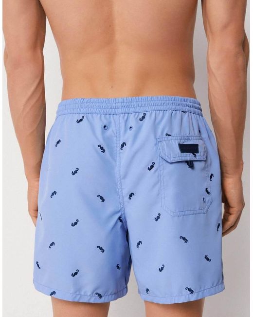 Calzedonia Blue Pattern Swim Boxer Formentera for men