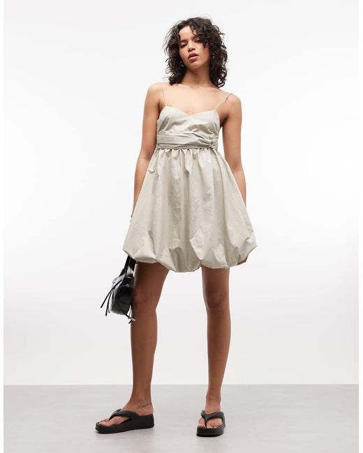 ARMANI EXCHANGE Natural Puff Ball Mini Dress
