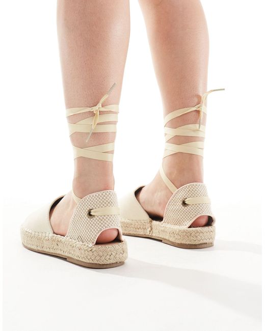 Truffle Collection Natural Ankle Tie Espadrilles