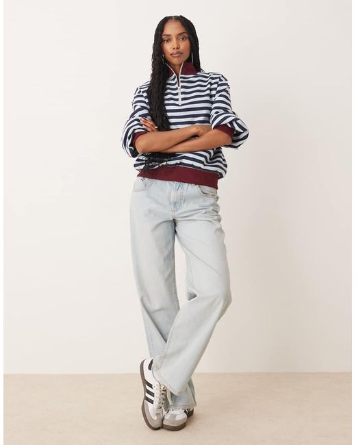 ASOS Blue Half Zip Sweatshirt