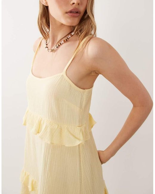 New Look Natural Tiered Mini Sundress