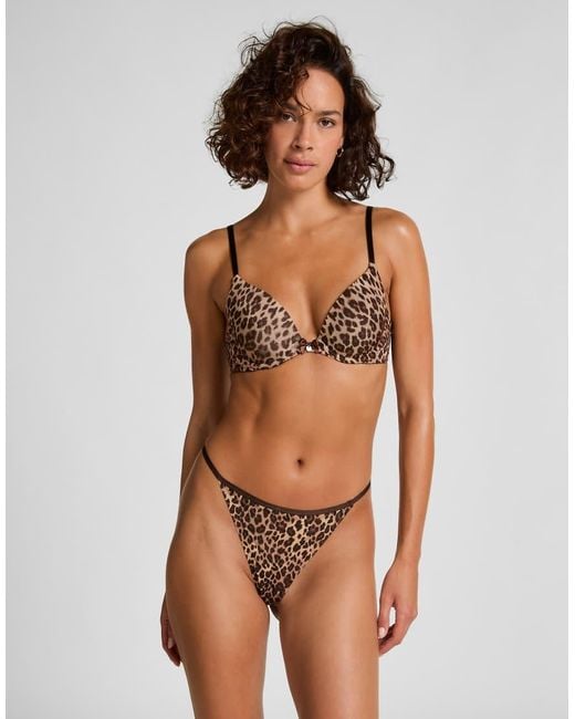 Hunkemöller Brown Plunge Padded Underwired Bra