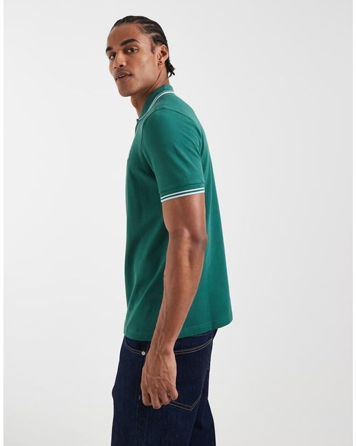 Fred Perry Green Twin Tipped Polo Shirt for men