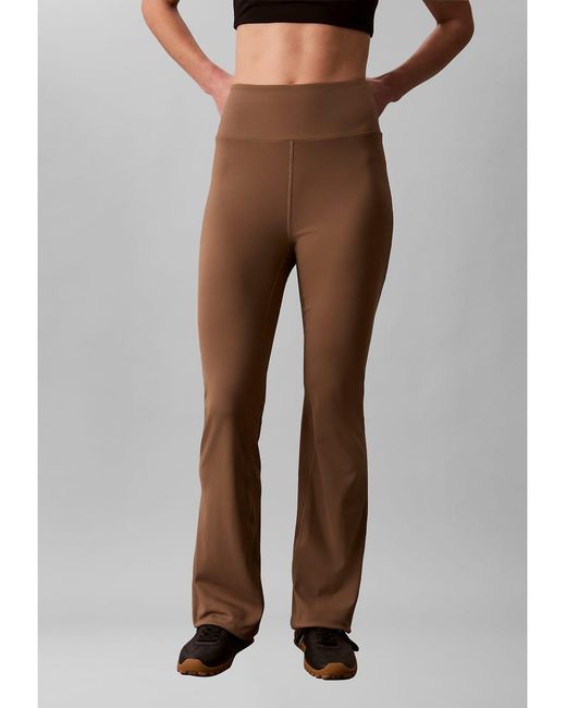 Calvin Klein Brown Quick-Dry High-Rise Flared Gym Leggings