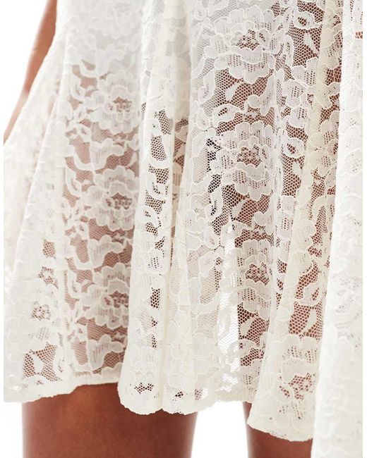 ASOS Black Sheer Lace Godet Mini Skirt