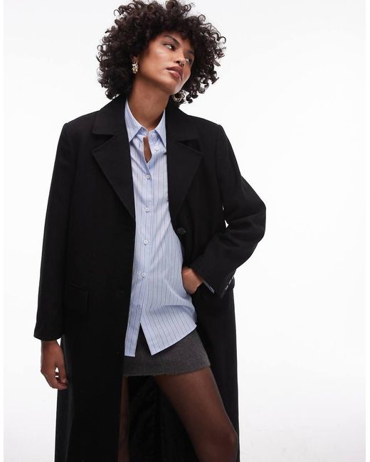 SELECTED Black Femme Wool Oversized Overcoat