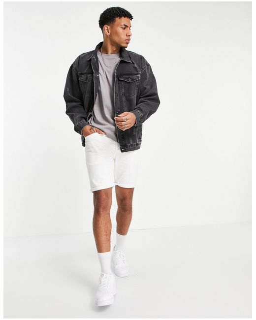 Giacca di jeans oversize medioNew Look in Denim da Uomo colore Grigio | Lyst