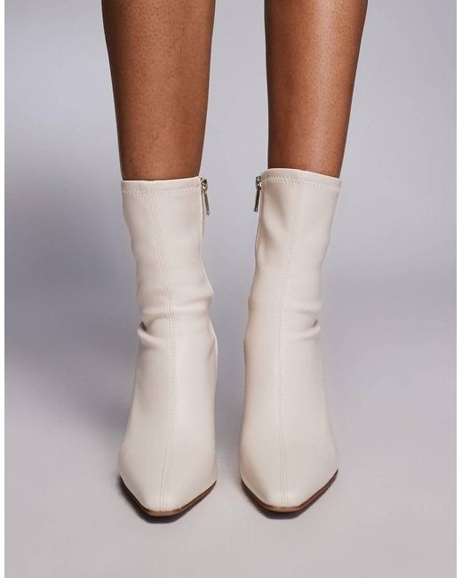 River Island White Heeled Boot