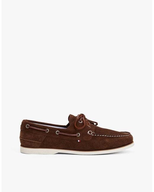 Tommy Hilfiger Brown Suede Boat Shoes for men