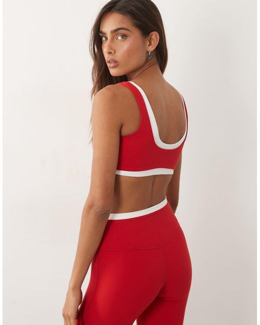 Abercrombie & Fitch Red Ypb Studioflex Double Layer Sports Bra Co-ord
