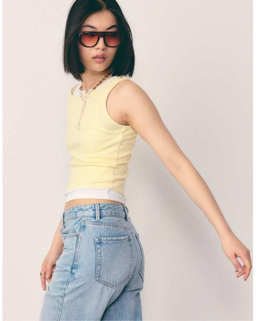 Stradivarius Blue Double Layer T-shirt